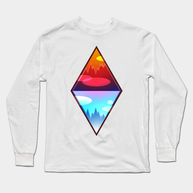 Mountain Iceberg Lavalamp Emblem Long Sleeve T-Shirt by Oddoty